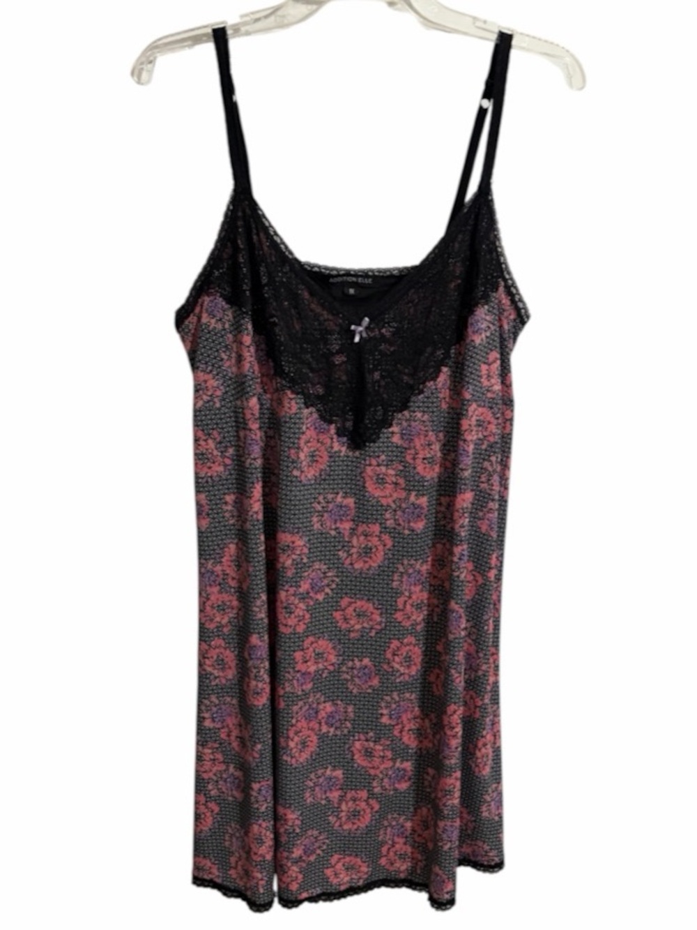 Addition Elle Plus Size 1X Nightgown Slip Dress A-Line Black Pink Purple Lace